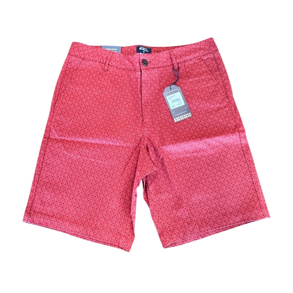 Ben Sherman Pattern Shorts Regular Fit Stretch 32W NWT Burnt Orange